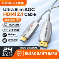 CABLETIME Cable HDMI Fiber Optic AOC 2.1 8K60Hz 4K240Hz HDR Ultra Thin Slim