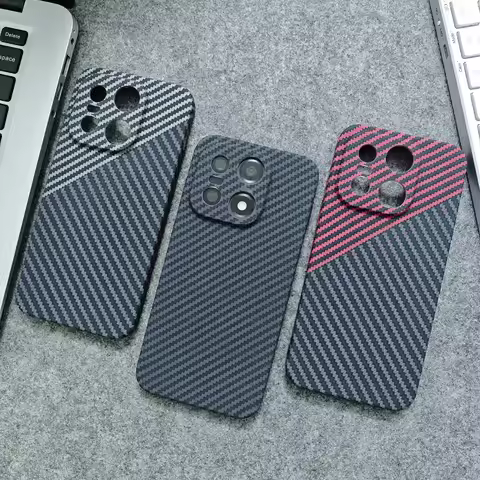 For OnePlus 15R 15 13S 13T Case Simple Carbon Fiber Texture PC Cover For OnePlus Ace 6 5 Pro Shock-a