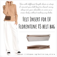 LV FLORENTINE XS BELT BAG Felt Insert Chain Sling Leather Strap Convert to Sling shoulder bag