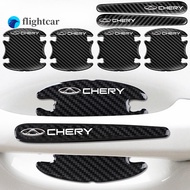 FT 4/8Pcs Chery Car Door Handle Protector Carbon Fiber Texture Car Door Bowl Sticker Anti Scratch St