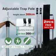 2PCS Camping Tent Flysheet Aluminum Poles 3M Outdoor Tarp Khemah Adjustable Telescopic Rod Batang Tiang with Bag