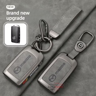【New】Alloy Remote Car Key Case Cover Comfortable Leather Shell Fob For Mazda Mx5 Mx30 2 3 6 Cx60 Cx8