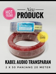 PROMO !!! 1 Roll Kabel Audio Transparan 2x50 Panjang 20 Meter / Kabel Listrik Audio Power / Kabel Au