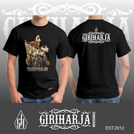 Kaos wayang golek Bima Gatotkaca Anterja Jakatawang warna hitam dan putih tangan pendek