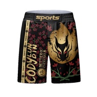 BJJ MMA 052 Wide Leg Rashguard Workout Shorts