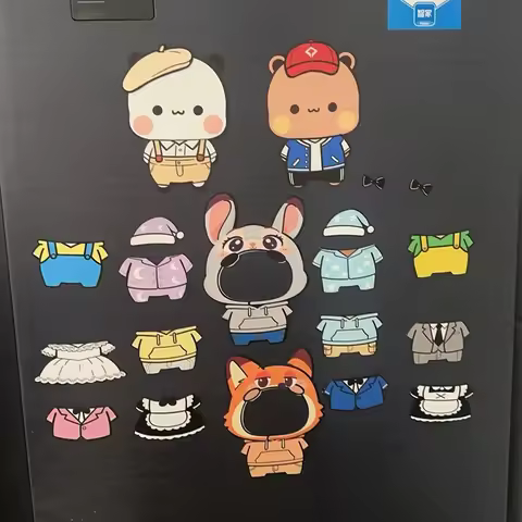 Cute Anime Panda Bear Bubu and Dudu Fridge Magnets Kawaii Yier Bubu Dress-Up Magnets Home Decor Stic
