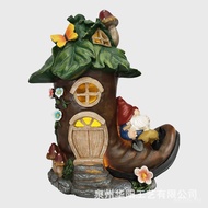 Tree House Dwarf Garden Wholesale Resin Solar Styling Ornaments Courtyard Statue Shoes Earth Seiko C