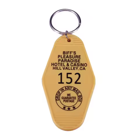 Back to the Future Biff Tannen's Pleasure Paradise Casino Hotel Key Tag Motel Keychain Keying