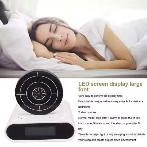 Shooting Tool Alarm Clock Interesting LED Display Ringtones Customization Modern Target Alarm Clock