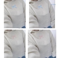 Women's Oversized Floral Bow Knot Hoodie - Long Sleeve Sweater