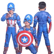Marvel The Avengers Superhero Captain America Cosplay Costume Jumpsuit Spiderman Thor Hulk Muscle Jumpsuit Halloween