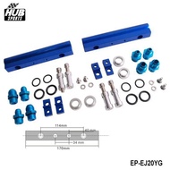 For SUBARU WRX STI EJ20 EJ20T STI Top feed Injector Fuel Rail Turbo Kit Blue Aluminium Billet HQ Jdm