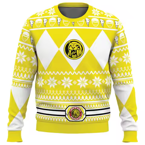 Men's and Women's Autumn_Winter New Mighty Morphin Multi Color Ranger Power Ranger Ugly Christmas Sw