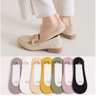 No Show Socks Women Low Cut With Anti Slip Stripes - Smooth Slik Top Cotton Beneath