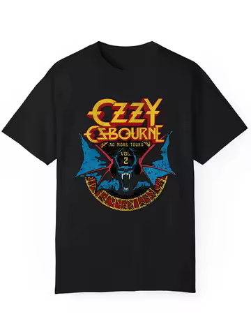 Men's Ozzy Osbourne T-Shirt, Black Cotton Vibrant Graphic Summer Casual Tee