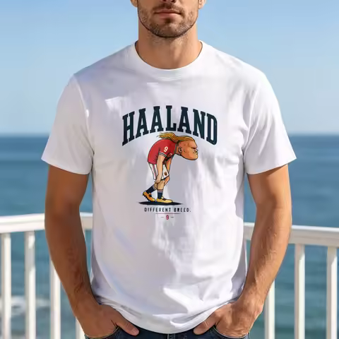 Haaland Different Breed 9 Tee Cartoon Football Star Joke Meme Soccer Fan Tshirt Haaland T Shirt Humo
