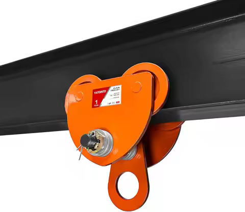 2200LBS Beam Trolley, 1 Ton Capacity 4 Wheels Push Manual Trolley, I Beam Trolley Heavy Duty, Dual T