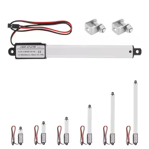 10-200mm Stroke Mini Linear Actuator 12V 9.5mm/s 96N/21.58lbs Electric Reciprocating Lifting Linear 