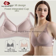 【In stock】M-3XL Japan SUJI fixed-cup push up underwear, women's small chest gathering thick padded bra, big chest anti-sag thin bra no-wire large size smealess bra 2E7V