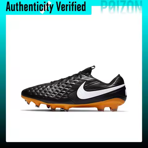 Nike Tiempo Legend 8 Soccer Shoes Unisex Low Top Black/White/Orange CV3141-017