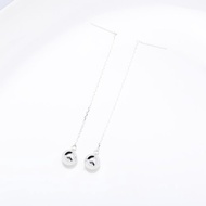 【Angel & Me】簡約 銀珠球 s925 純銀 流線 耳鍊 耳環 耳夾 禮物