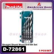 MAKITA 5 PCS Straight Shank Wood Drill Bit Set - D-72861