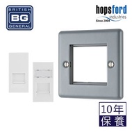 BRITISH GENERAL - RJ11 + RJ45 + MC5EMS2 電話線及乙太網路系統組件 White/ Silver Gray Metal 白/ 銀灰金屬
