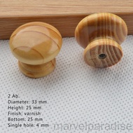 [MAPDE] 5pcs Round Wood Knobs Cabinet Furniture Drawer Pulls Handles Kitchen Cupboard Wooden Handle