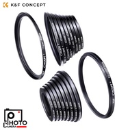 K&F 18 IN 1 LENS FILTER RING ADAPTERS KIT Step Up Rings 9pcs & Step Down Rings 9pcs SKU0629