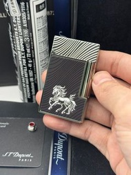 S.T. Dupont 法國都彭 馬年限定 黑馬限量版 雙火焰純銅朗聲打火機 生肖收藏 銀色電鍍 生日禮物