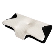 Butterfly Pillow Black - Breathable Neck Support Memory Foam Pillow for Sleep and Neck Pain Relief