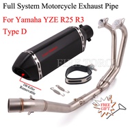 JINDI ระบบท่อไอเสียมอเตอร์ไซค์แบบเต็มหน้าท่อหนีกลางลิงค์ท่อ DB Killer 51มม. กันลื่นสำหรับยามาฮ่า YZF