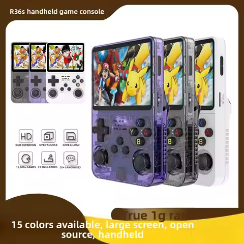 R36S Retro Handheld Game Console 64G/128GB 20k+ Games, 3.5" IPS Screen, 1GB RAM Portable Emulator Su