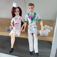 búp bê mặc bộ đồ bác sỹ và set đồ đôi cho búp bê barbie size 30cm