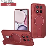 Wirelesss Charging Carbon Fibre TPU Gel Case For Honor X9C 5GMagnetic Stand TPU Back Case For Honor 