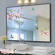 Creative Nordic Ins Style Wall Stickers Bathroom Toilet Mirror Decorative Stickers Self-Adhesive Mirror Glass Waterproof Stickers