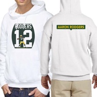 Aaron Rodgers Hoodie Jumper Cotton Fleece | New White Hoodie Pullover 2 Sides Printed