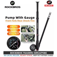 [SG SELLER] RockBros pump with gauge bicycle air pump bicycle front fork pump bike suspension pump h