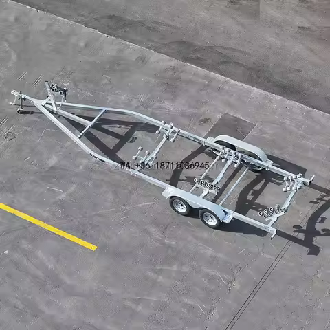 7.75m Double Axle Grey Soft Roller Boat Trailer Heavy Duty Marine Transport