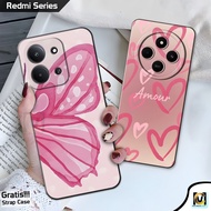 HP Redmi 15C 4G Case Redmi 14C 4G & 5G/ Redmi 13C 4G & 5G/ Redmi 12C 4G/ | Cute Pink Motif | SoftCas