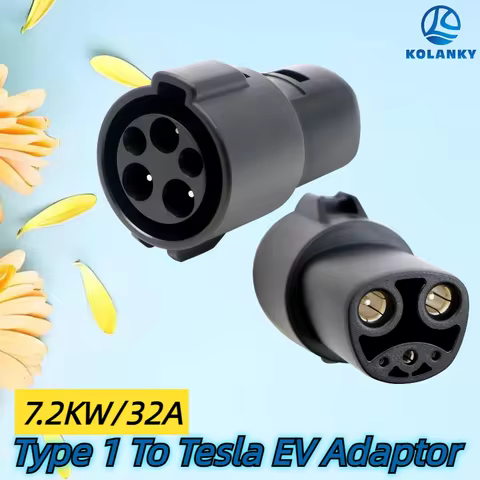 J1772 7.2KW Type1 to Tesla (NACS) EV Charging Adapter 60 Amp (250V) - Compatible with Tesla Model S/
