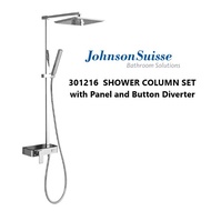 JOHNSON SUISSE SHOWER MIXER COLUMN SET WITH PANEL AND BUTTON DIVERTER