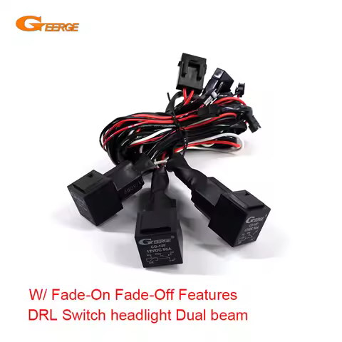 Geerge For BMW Angel Eyes Halo Rings Switch Headlight Low High Beam Three Relays Wiring Harness Kit 