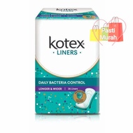 Kotex Fresh Liner Long & Wider Daily Bacteria Control 26's / Daily Fresh Unscented Longer & Wider 30