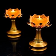 High Feet Glass Lotus Candle Holder [Suitable for 1-8 Hours Butter Candle Pellets]