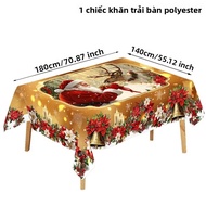 Vàng Ông Già Noel Giáng Sinh Khăn Trải Bàn 2025 Xmas Bàn Ăn Đồ Trang Trí Nhà Cửa Năm Mới 2026 Quà Tặ