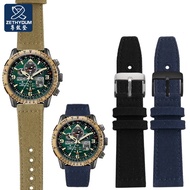 For Citizen Sky Eagle Light Function JY8074-11X Nylon Canvas Watch Strap Belt Bracelet Watchband Male Blue Green Black 22Mm