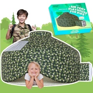 Skywin Air Tent Fort Large Camo Stars with Floor Playhouse for Kids - Inflatable Kids Fort Sets Up a