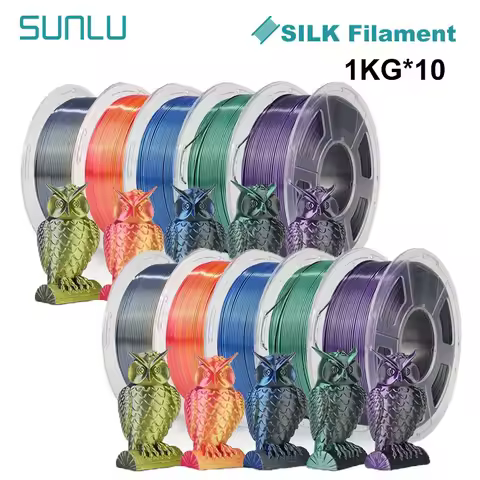 SUNLU 10KG Silk Dual/Triple/TPU SILK 3D Printer Filament 1KG 1.75MM SILK/PLA Rabinbow Eco-Friendly F