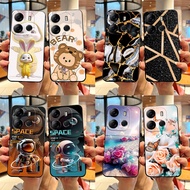 For Tecno POP7 / POP7 Pro / Spark Go 2023 Case Silicone Soft Cartoon Flower Printed Black Casing For